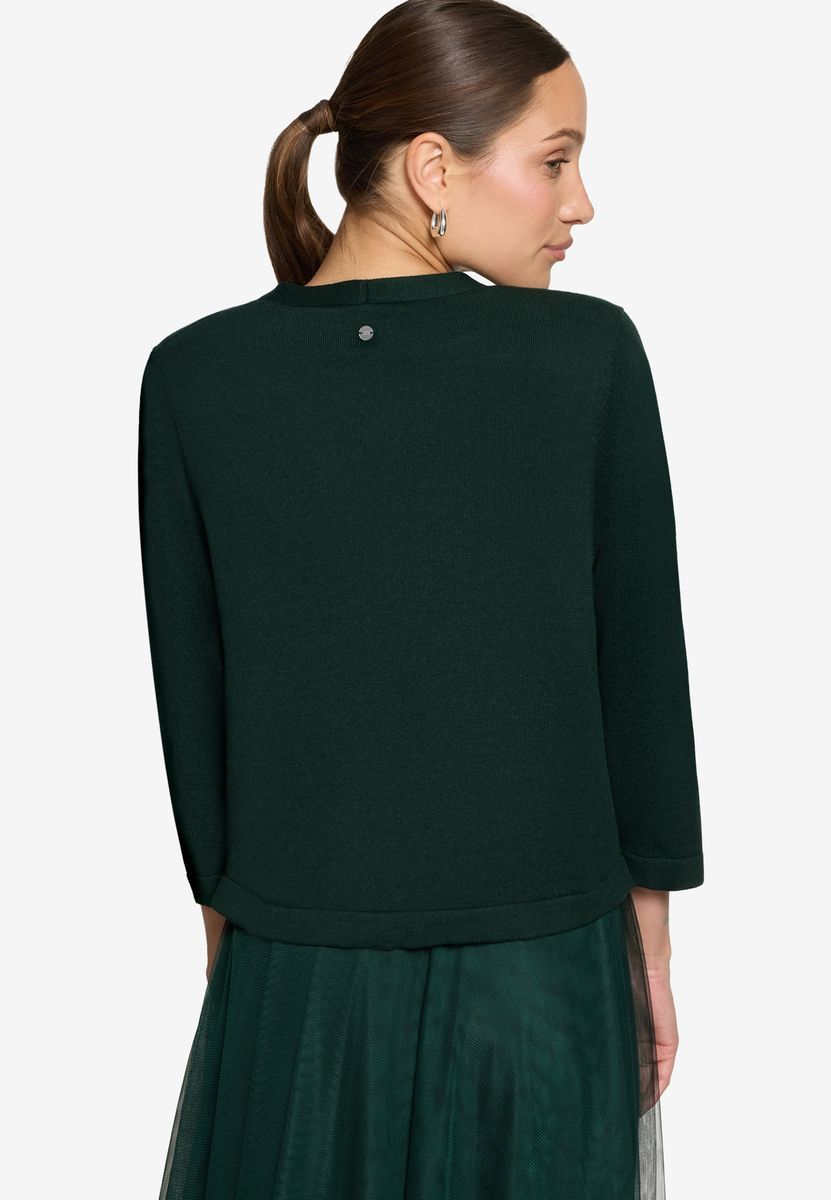 Kurze Feinstrickjacke mit 3/4-Arm