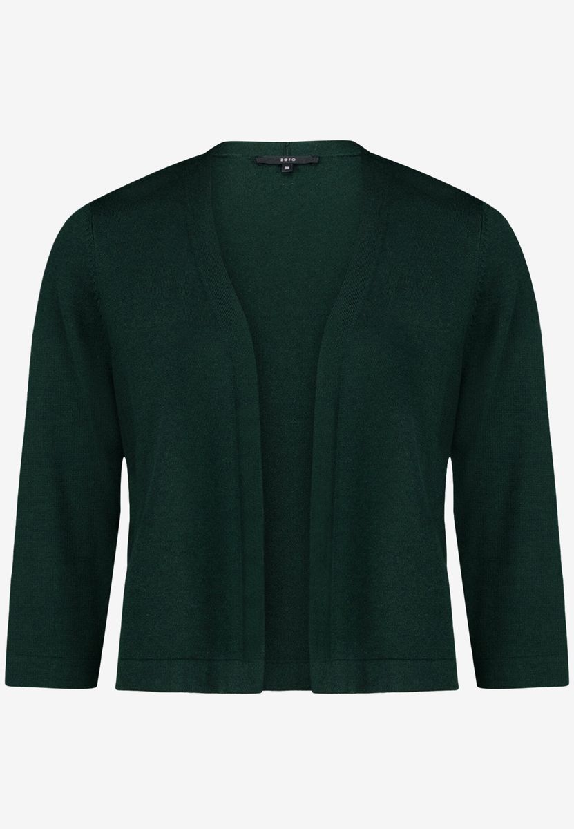 Kurze Feinstrickjacke mit 3/4-Arm