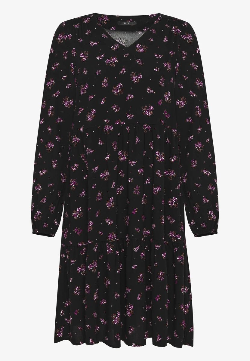 Gestuftes Blusenkleid mit Blumenmuster