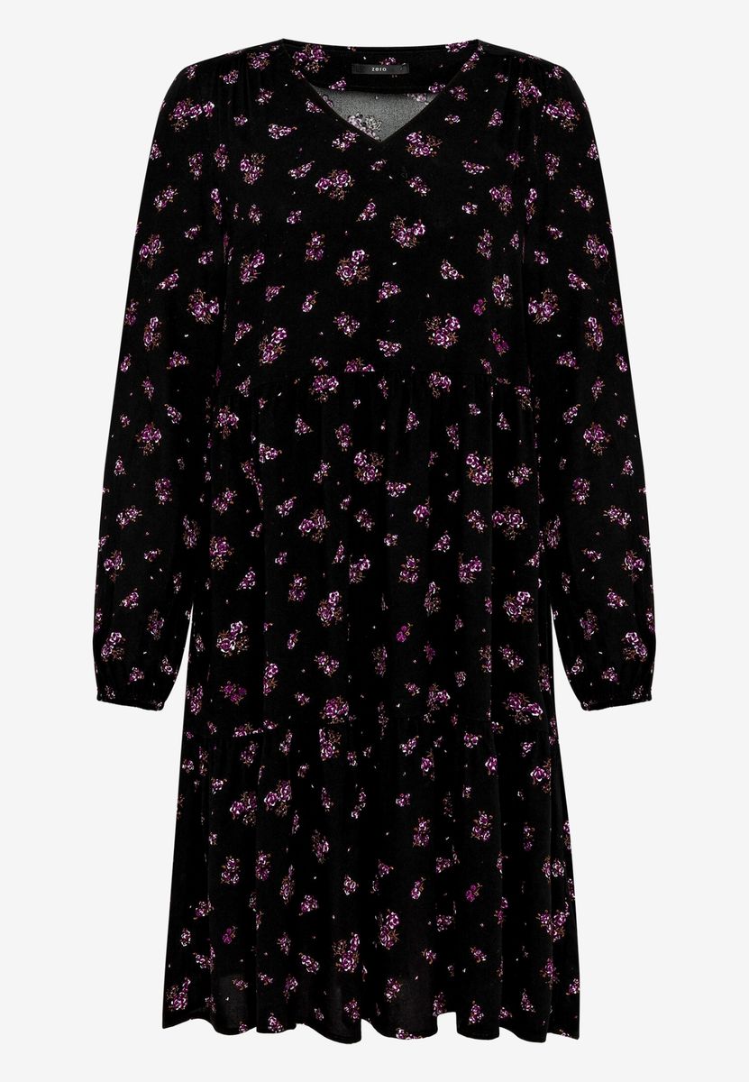 Gestuftes Blusenkleid mit Blumenmuster