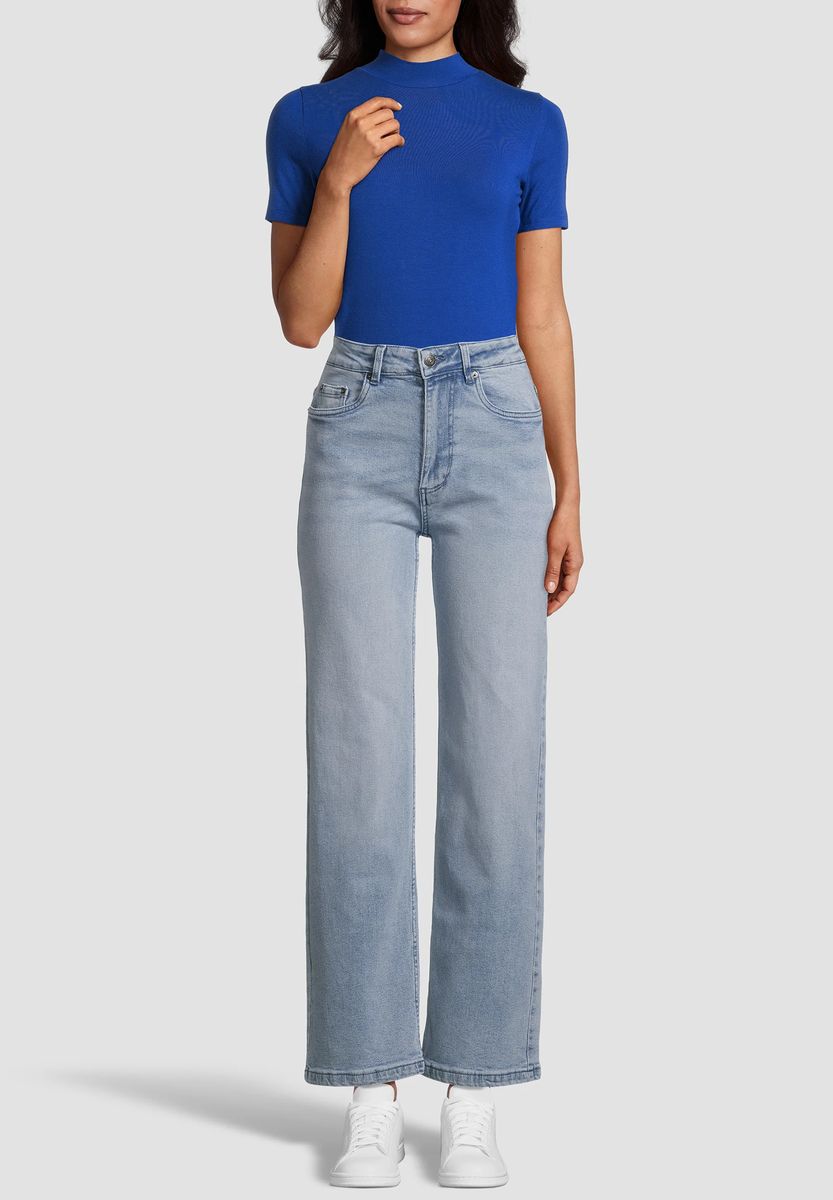 High-Waist-Jeans mit geradem Bein