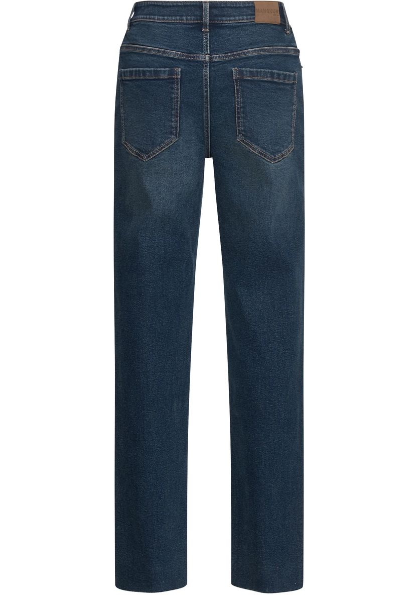 High-Waist-Jeans mit geradem Bein
