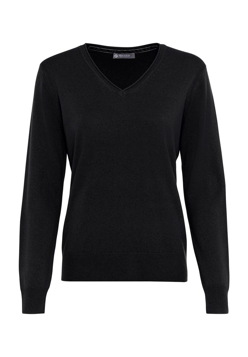 Weicher Seide-Kaschmir-Pullover mit V-Ausschnitt
