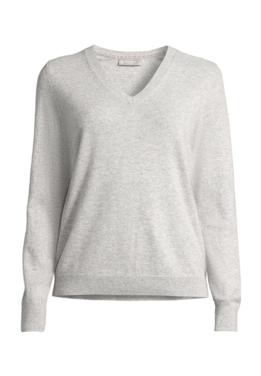 Klassischer Cashmere-Pullover mit V-Ausschnitt