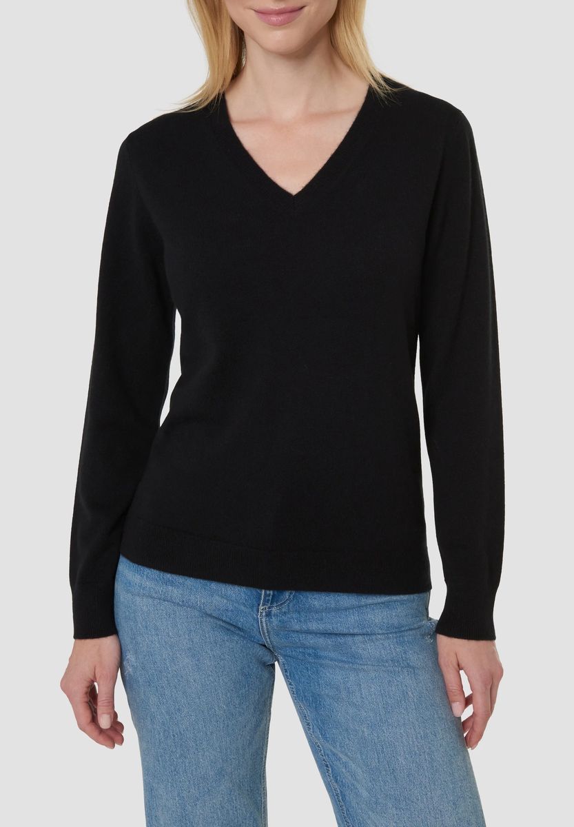 Zeitloser Kaschmirpullover mit V-Ausschnitt