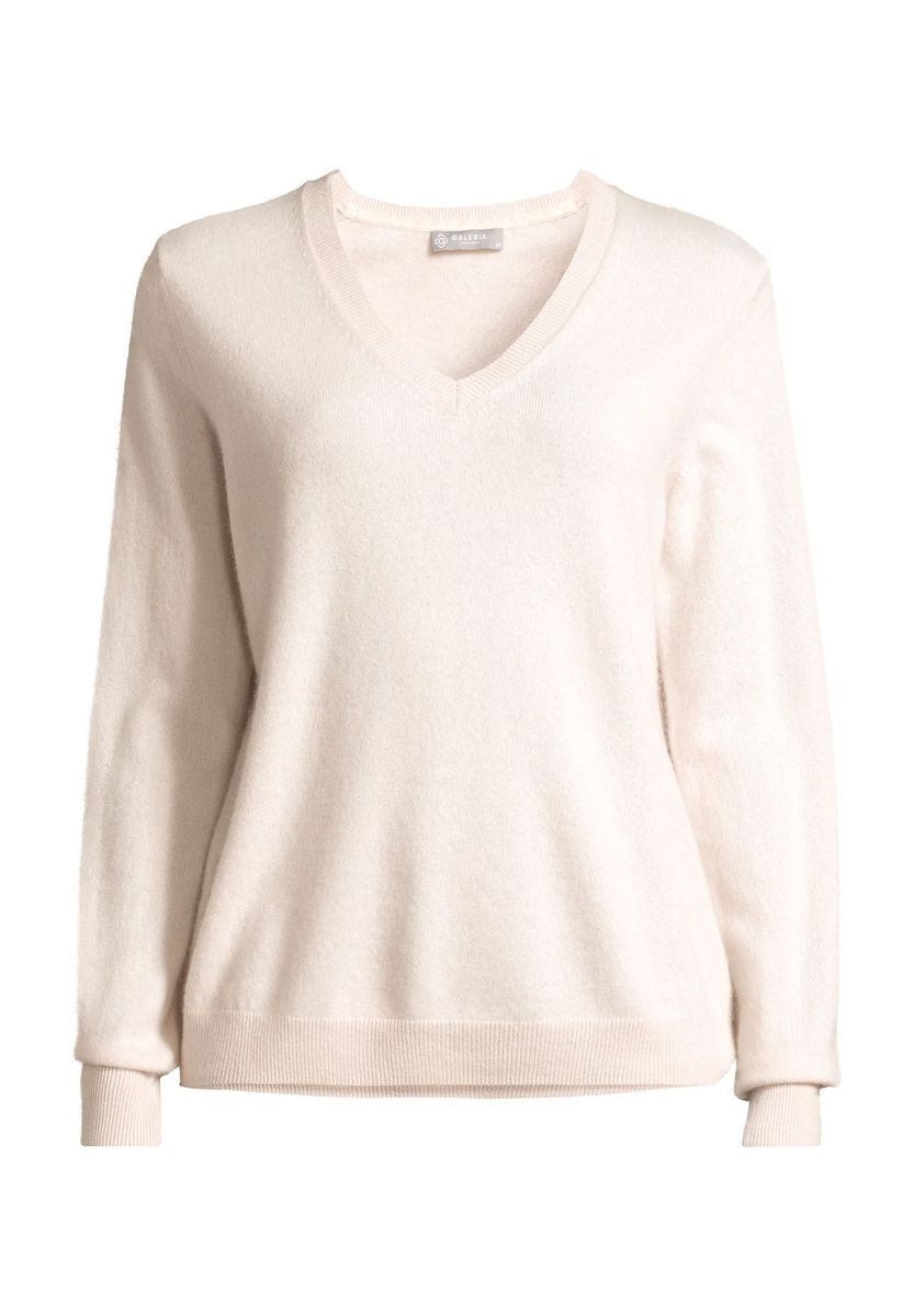 Weicher Kaschmirpullover mit V-Ausschnitt