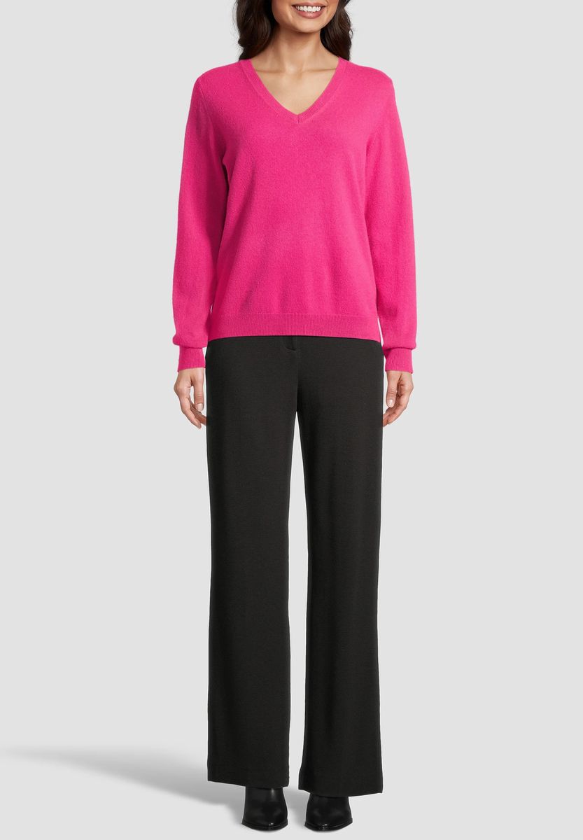 Weicher Kaschmirpullover mit V-Ausschnitt