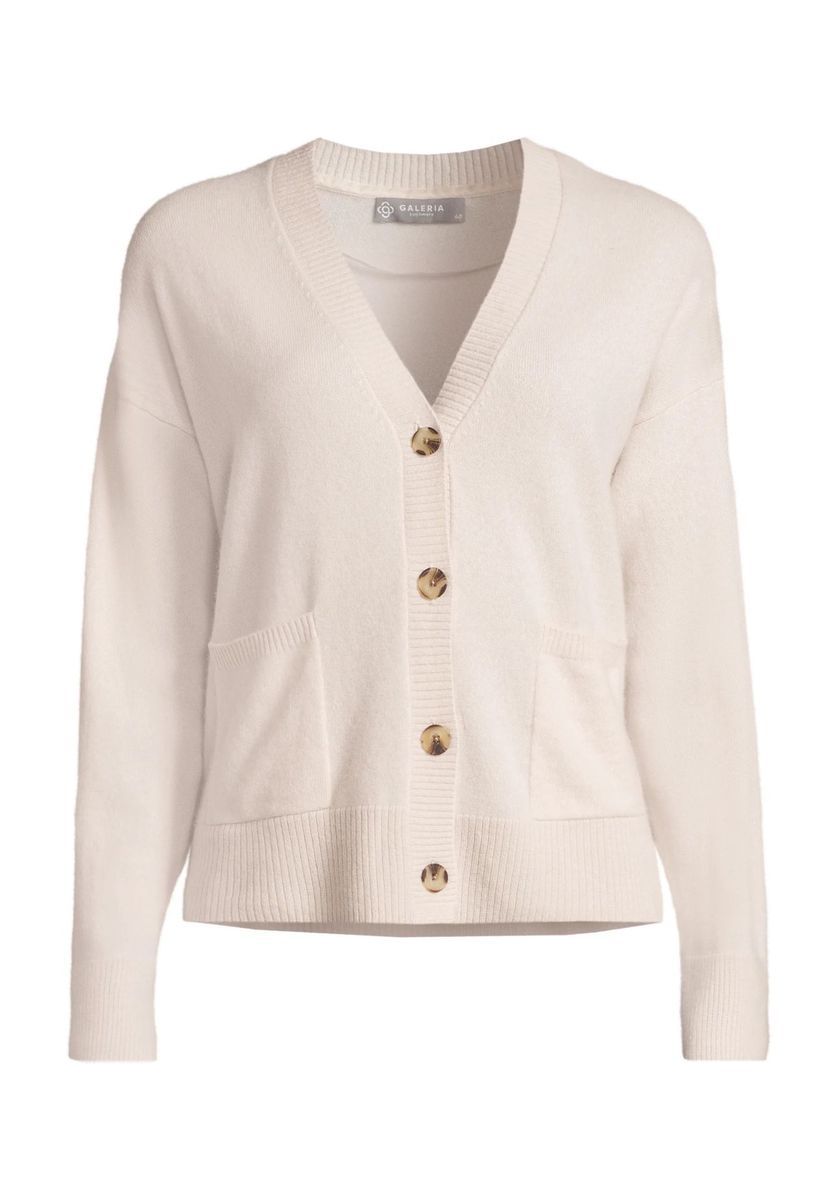 Kaschmir-Cardigan mit V-Ausschnitt und Taschen