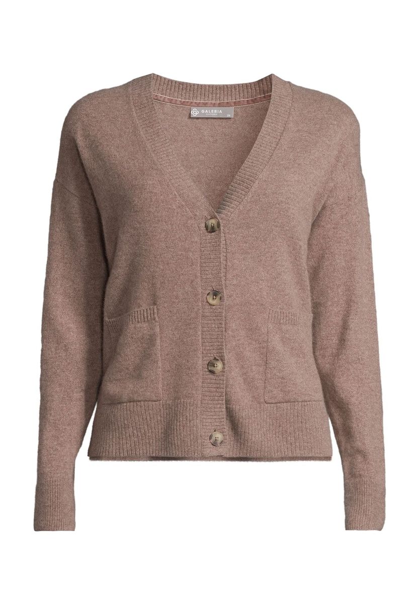 Klassischer Kaschmir-Cardigan mit V-Ausschnitt