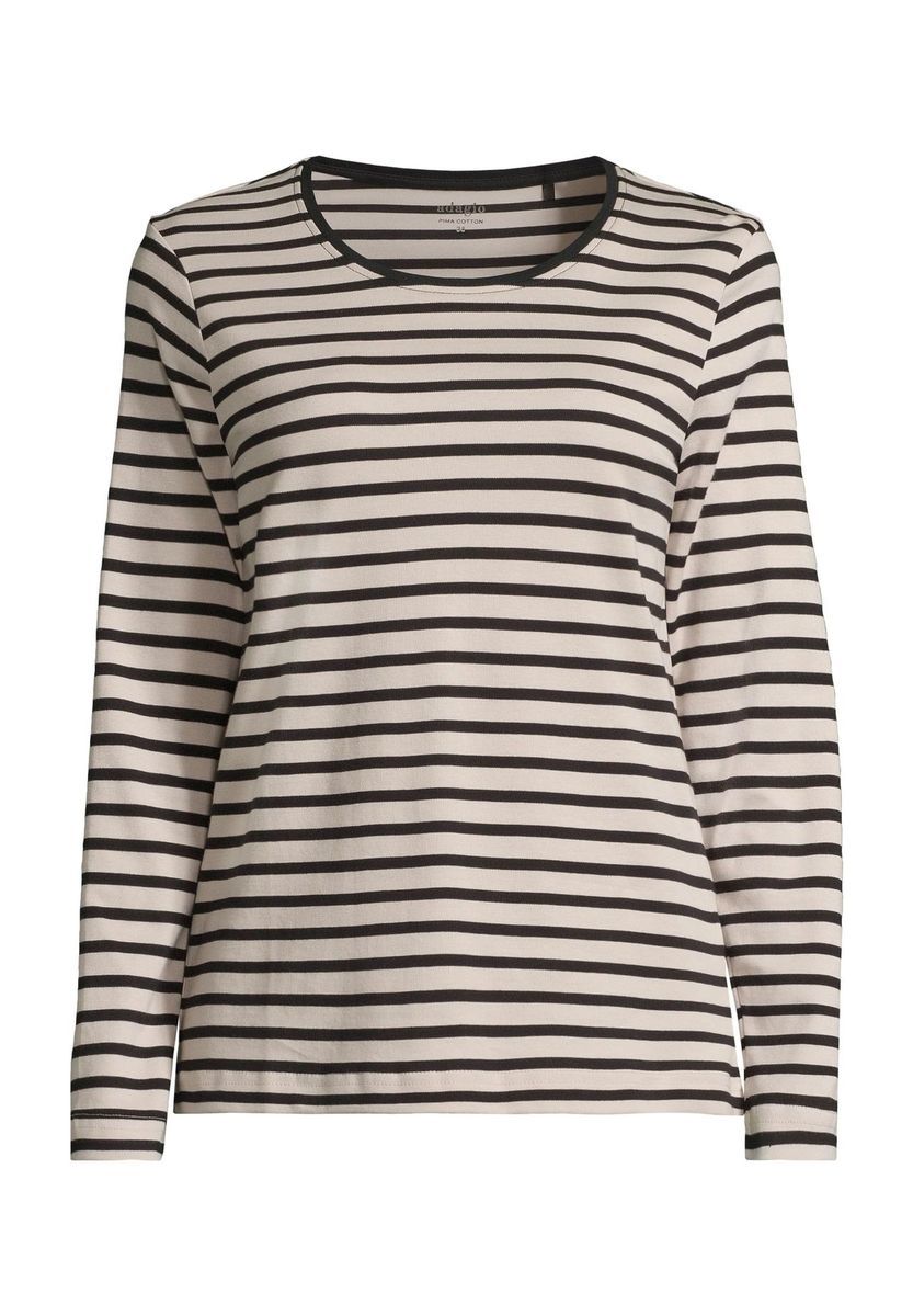 Gestreiftes Baumwoll-Langarmshirt