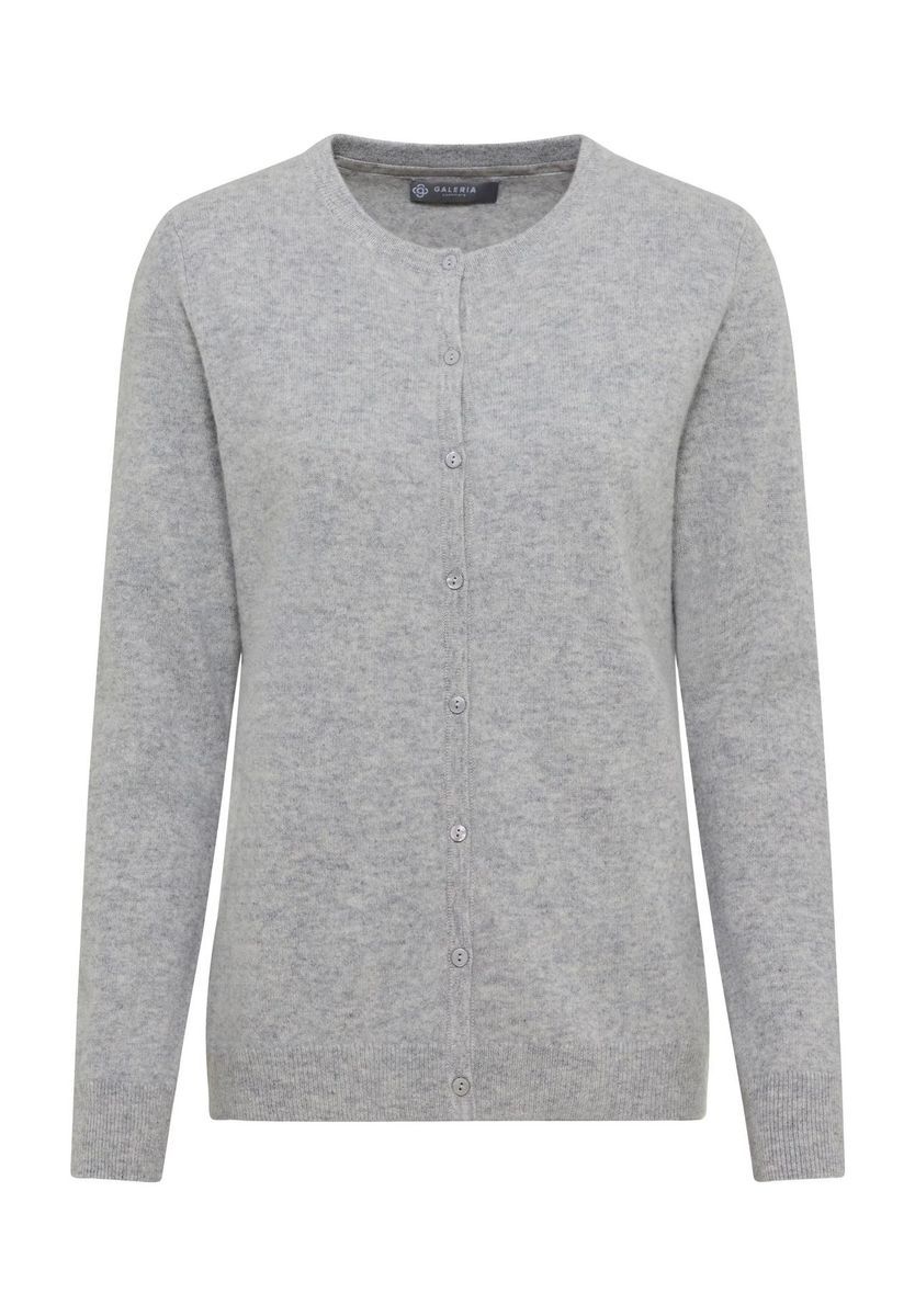 Klassischer Kaschmir-Cardigan mit Rundhalsausschnitt