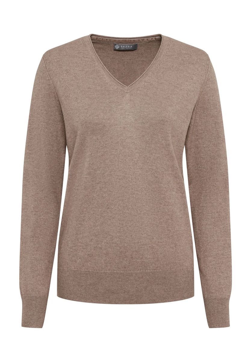 Weicher Seide-Kaschmir-Pullover mit V-Ausschnitt