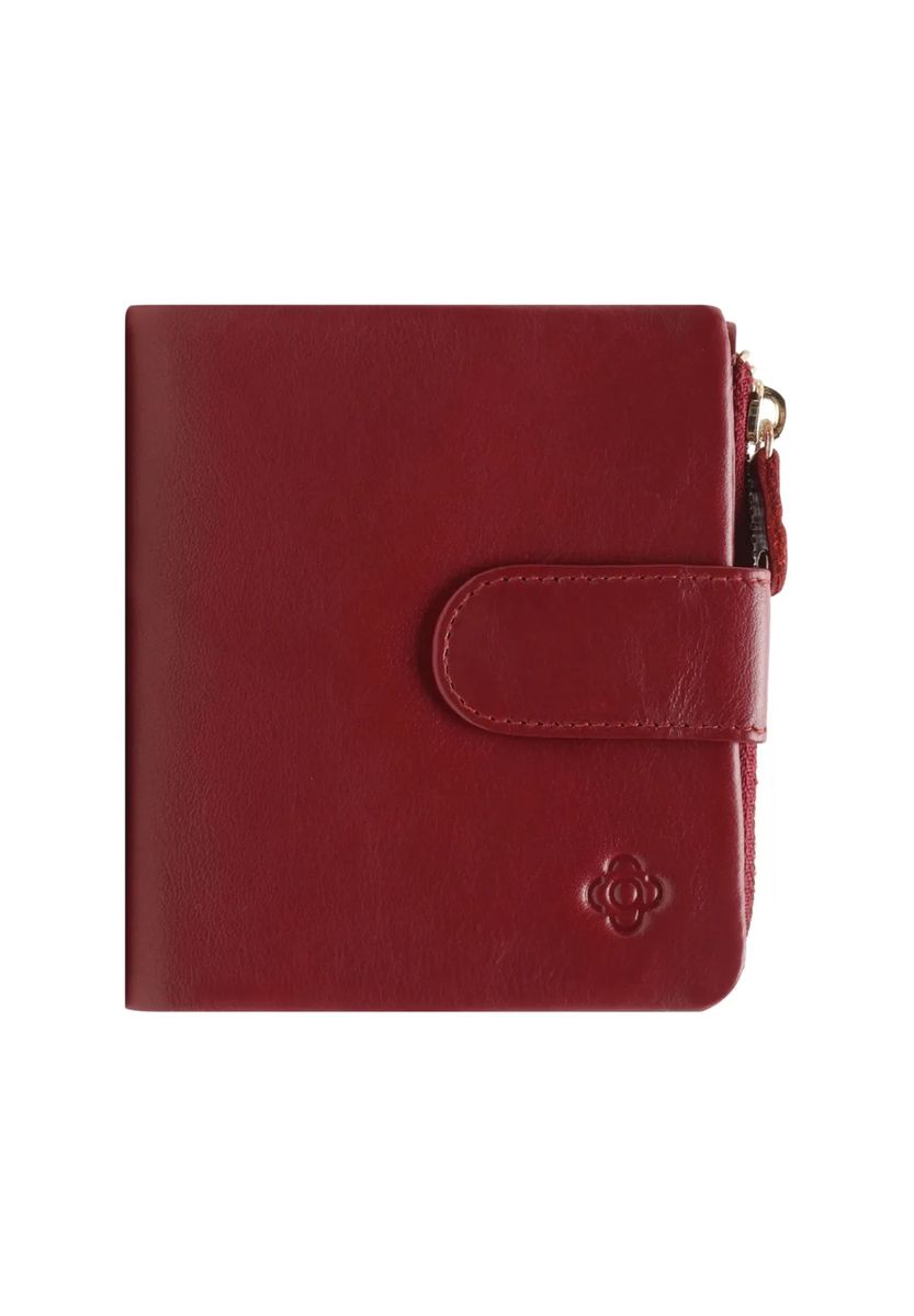 Kompakte Lederbrieftasche mit Druckknopf