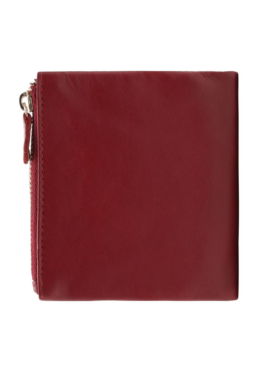 Kompakte Lederbrieftasche mit Druckknopf
