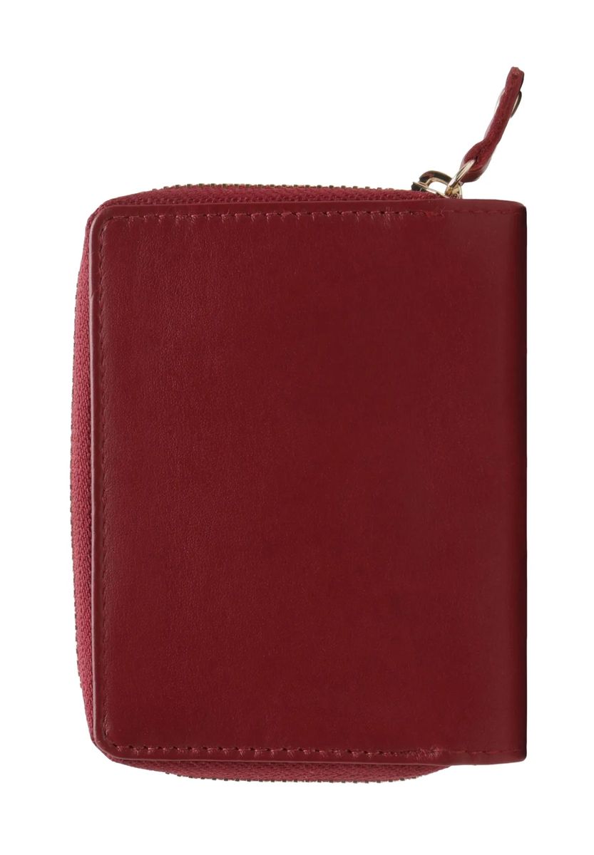 Kompakte Lederbrieftasche mit Druckknopf