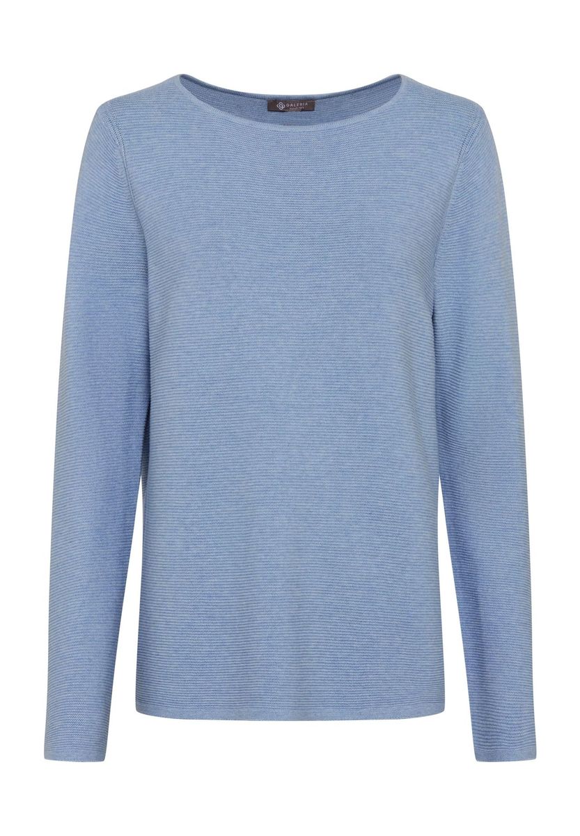 Strukturierter Pullover mit U-Boot-Ausschnitt