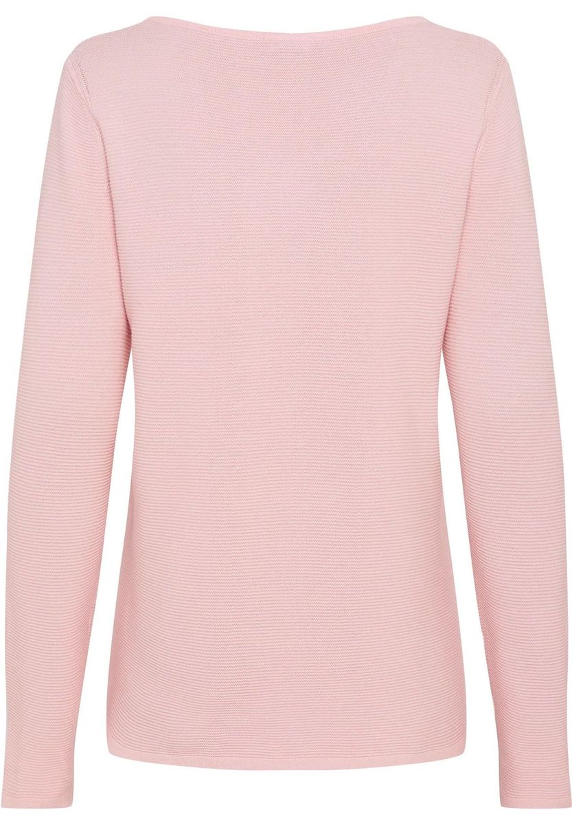 Strukturierter Strickpullover mit U-Boot-Ausschnitt