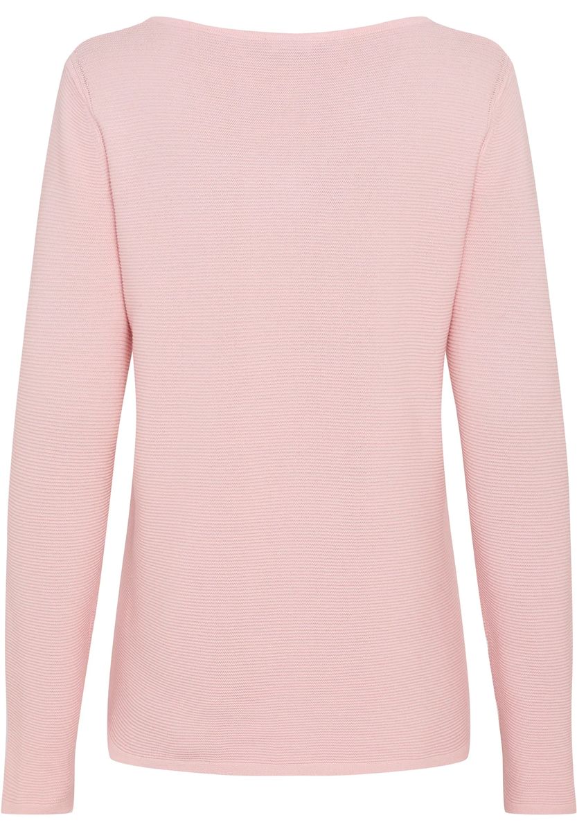 Strukturierter Strickpullover mit U-Boot-Ausschnitt
