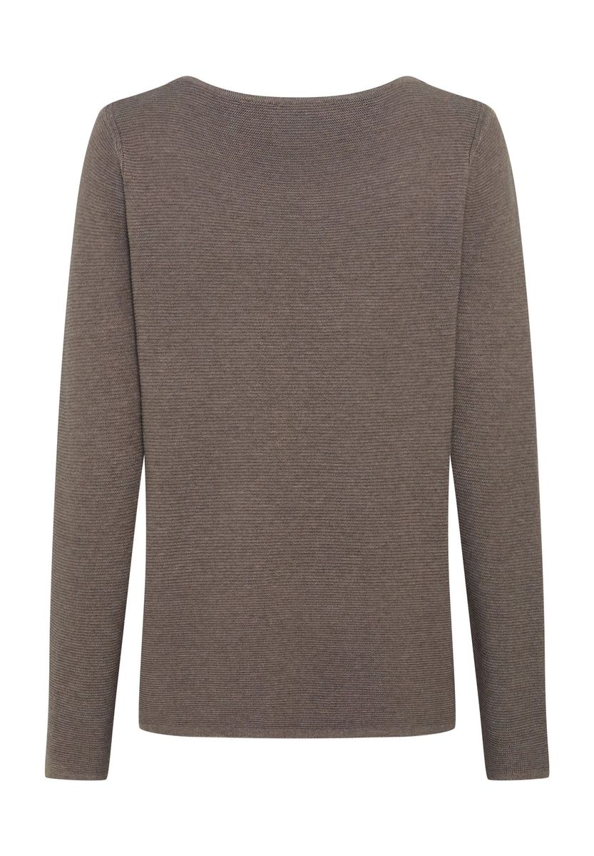 Strukturierter Pullover mit U-Boot-Ausschnitt