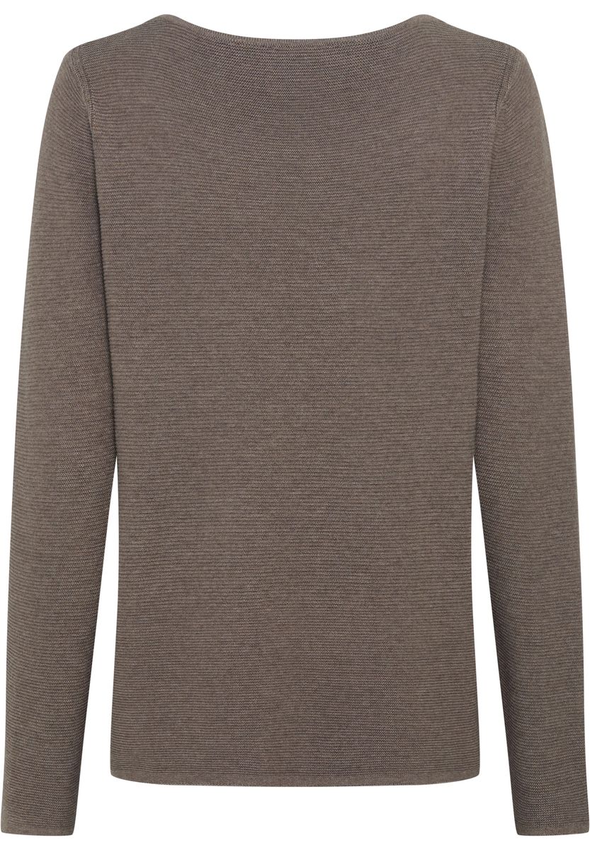 Strukturierter Pullover mit U-Boot-Ausschnitt