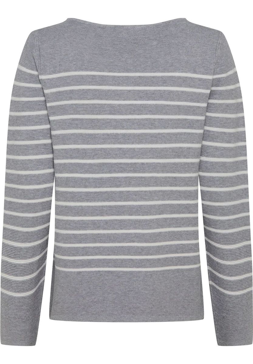 Gestreifter Strickpullover mit U-Boot-Ausschnitt