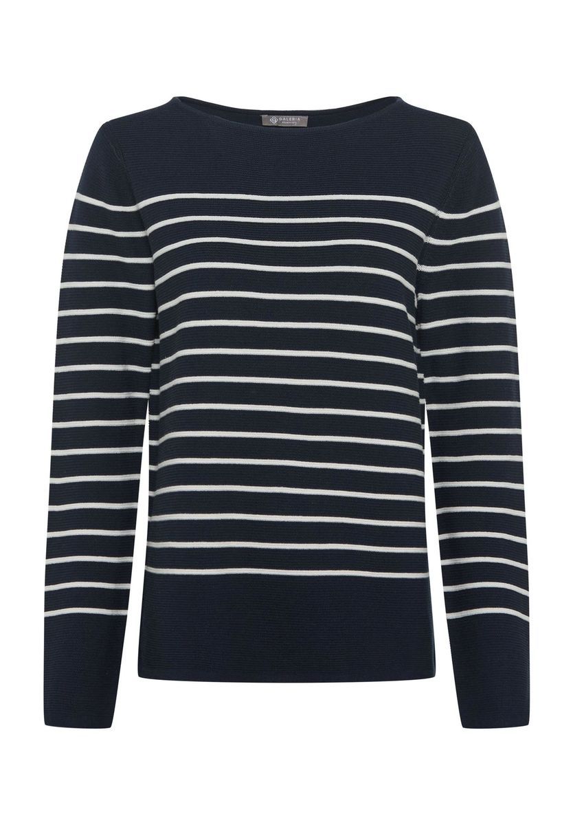 Klassischer Streifenpullover mit U-Boot-Ausschnitt