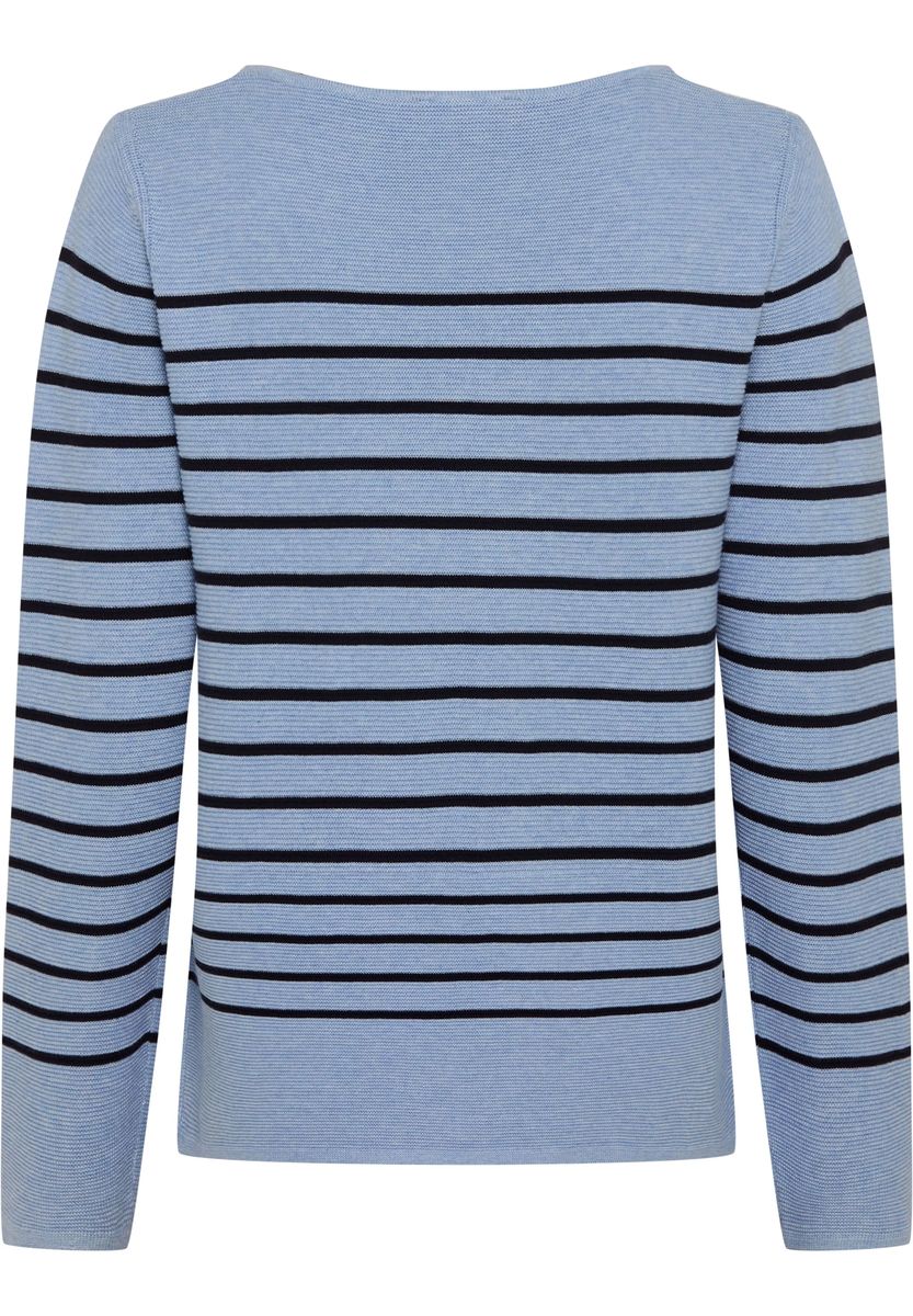 Klassischer Streifenpullover mit U-Boot-Ausschnitt