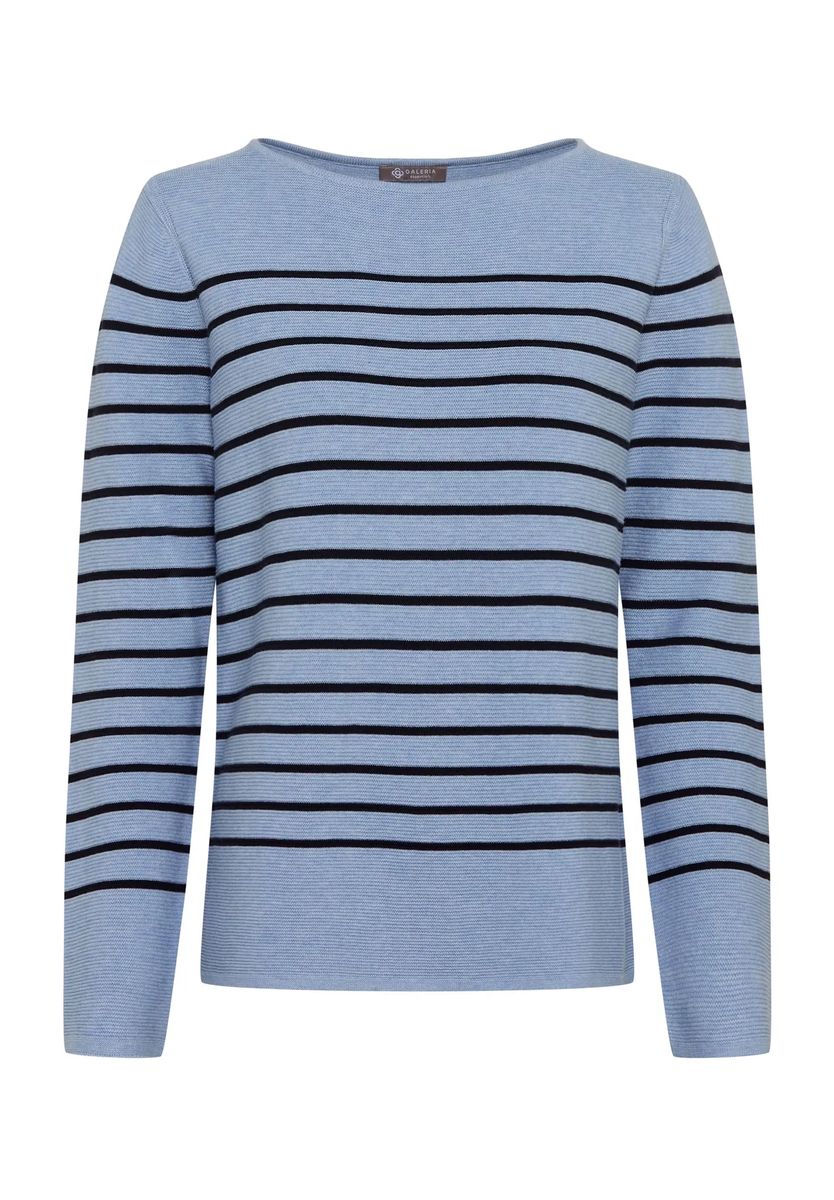 Klassischer Streifenpullover mit U-Boot-Ausschnitt