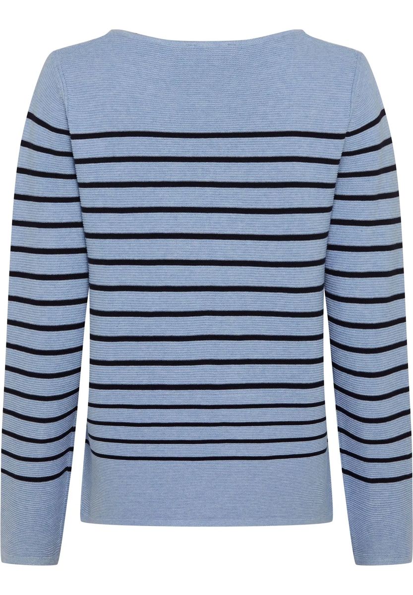 Klassischer Streifenpullover mit U-Boot-Ausschnitt