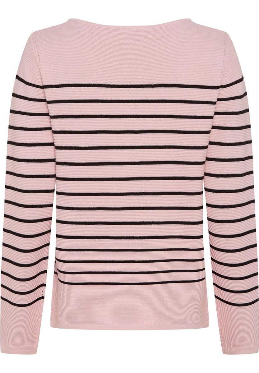 Gestreifter Pullover mit U-Boot-Ausschnitt