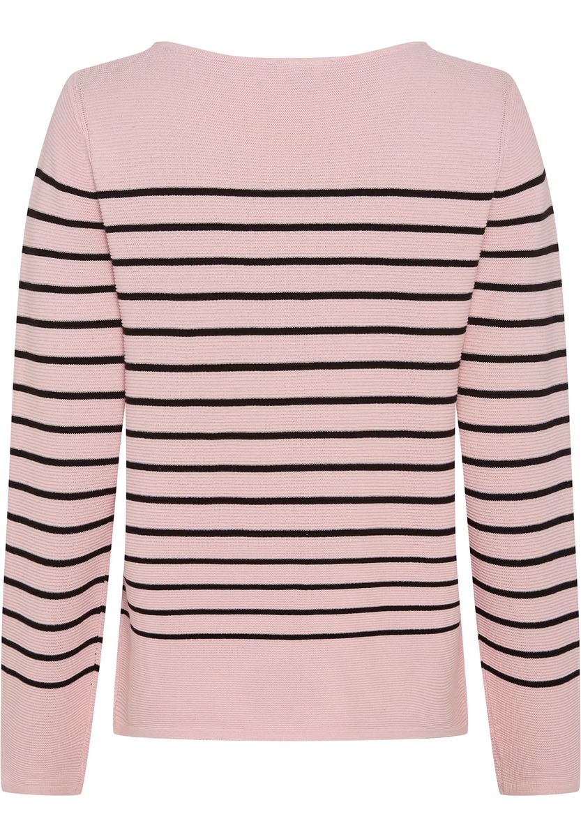 Gestreifter Pullover mit U-Boot-Ausschnitt