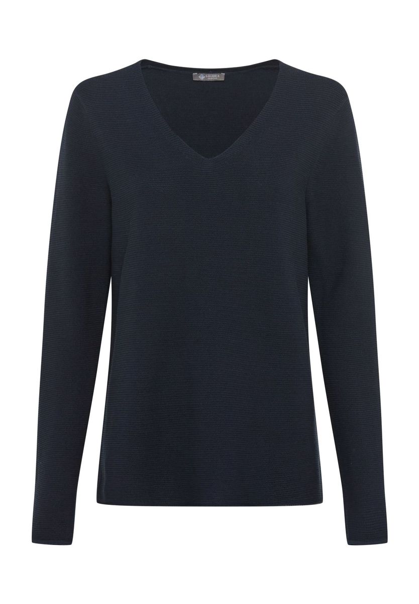 Zeitloser Baumwollpullover mit V-Ausschnitt