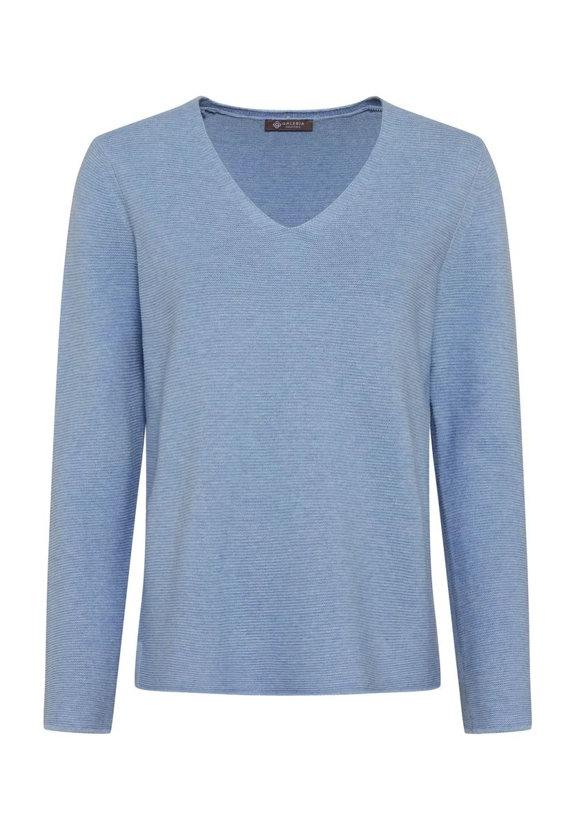 Zeitloser Baumwollpullover mit V-Ausschnitt