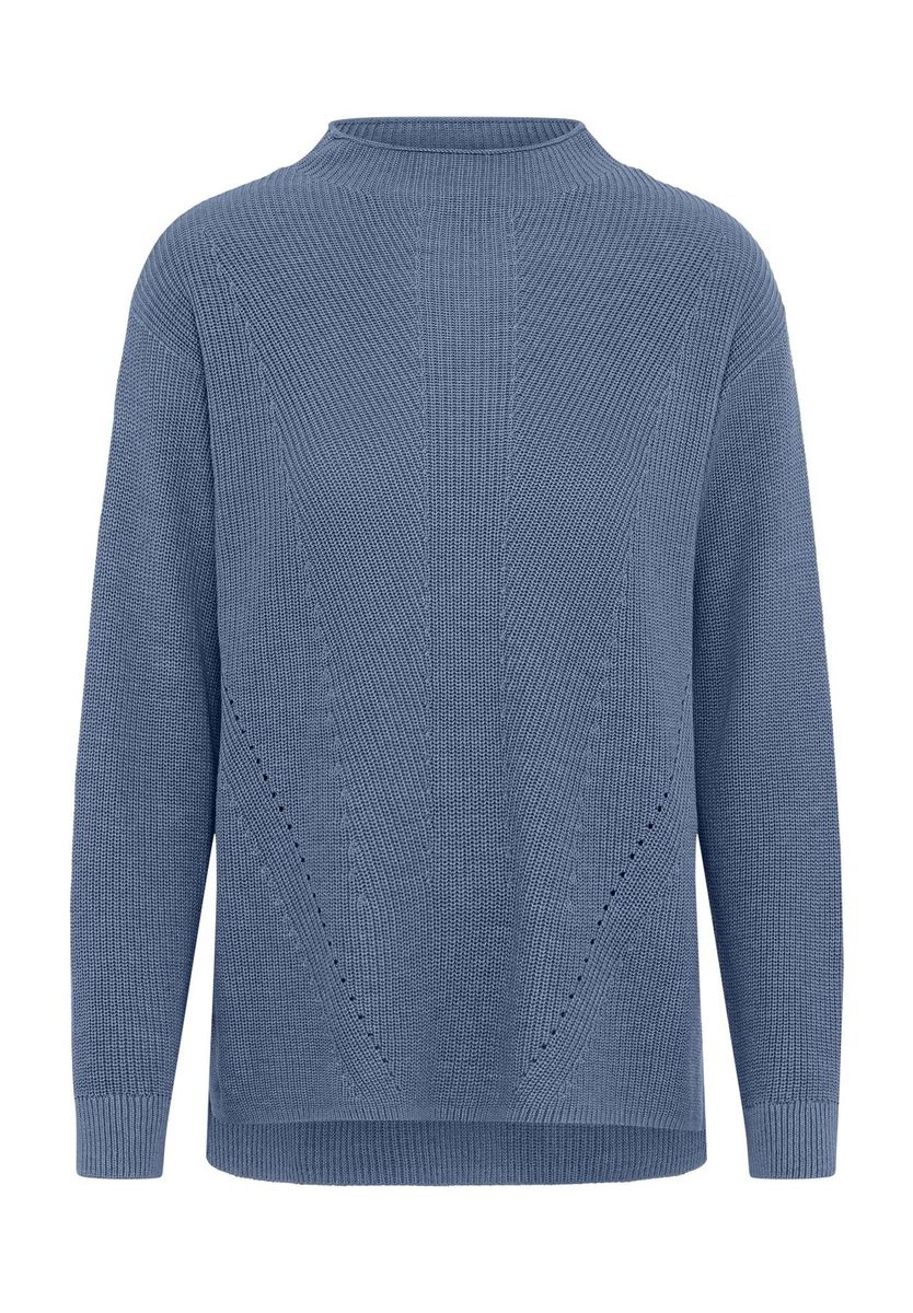Strukturierter Strickpullover mit Stehkragen