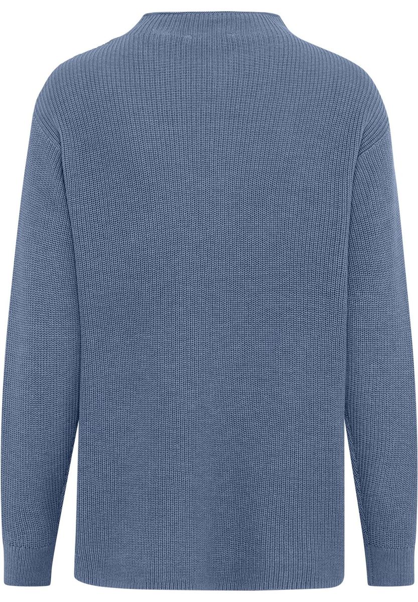 Strukturierter Strickpullover mit Stehkragen