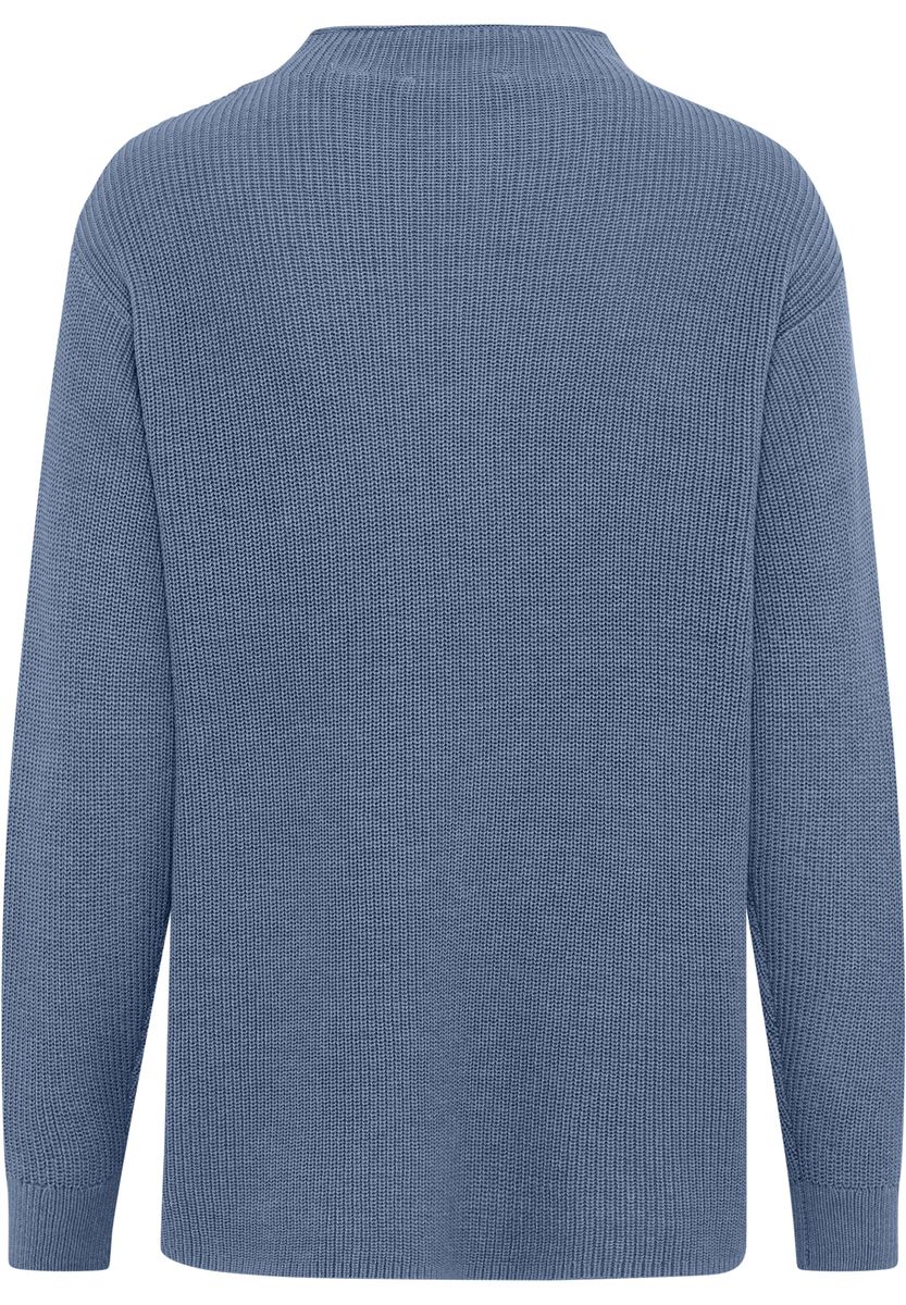 Strukturierter Strickpullover mit Stehkragen