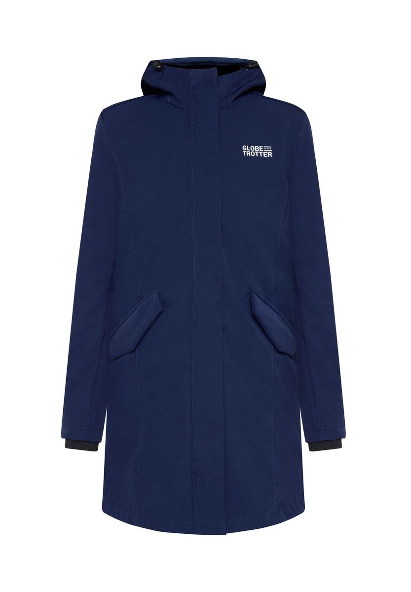 Lange Softshell-Outdoorjacke mit Kapuze
