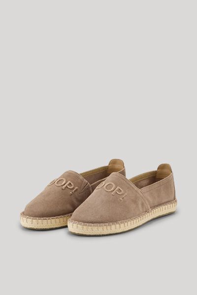 Bestickte Wildleder-Espadrilles mit Logo