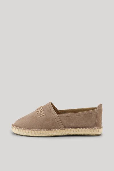 Bestickte Wildleder-Espadrilles mit Logo