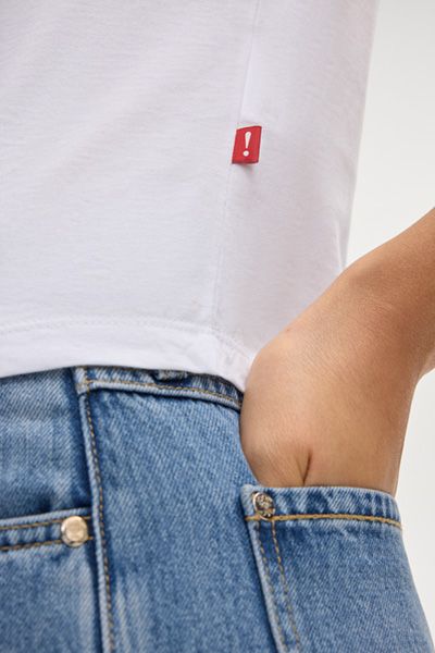 Baumwoll-T-Shirt mit Glitzer-Logo