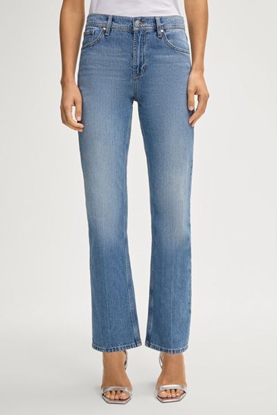 High-Waist-Jeans mit geradem Bein
