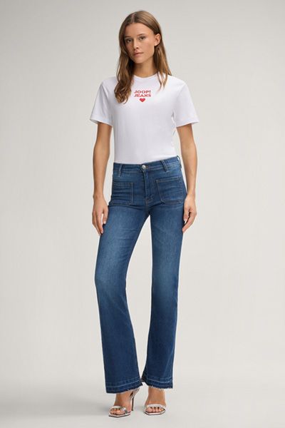 Schmale Bootcut-Jeans mit hoher Taille