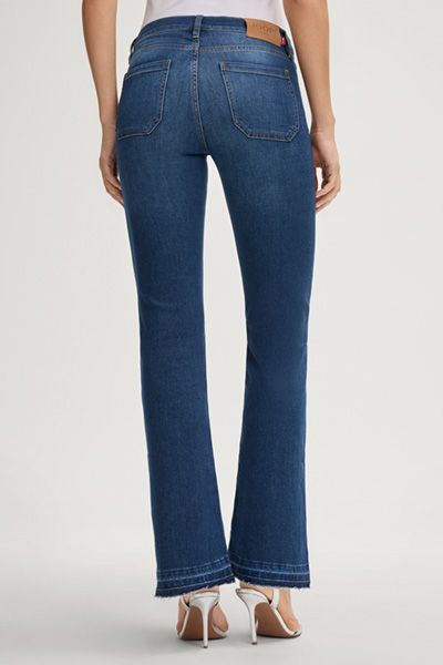 Schmale Bootcut-Jeans mit hoher Taille