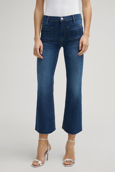 High-Waist Cropped Bootcut-Jeans