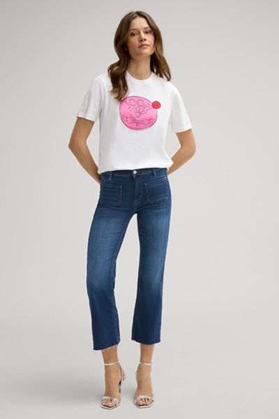High-Waist Cropped Bootcut-Jeans