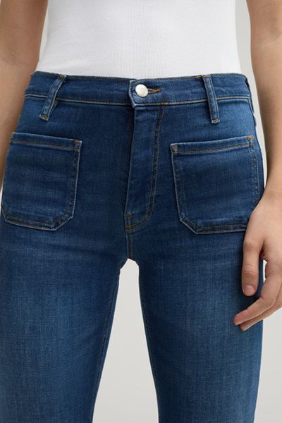 High-Waist Cropped Bootcut-Jeans