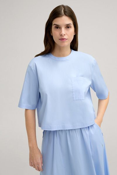 Kastiges Blusenshirt mit Tasche