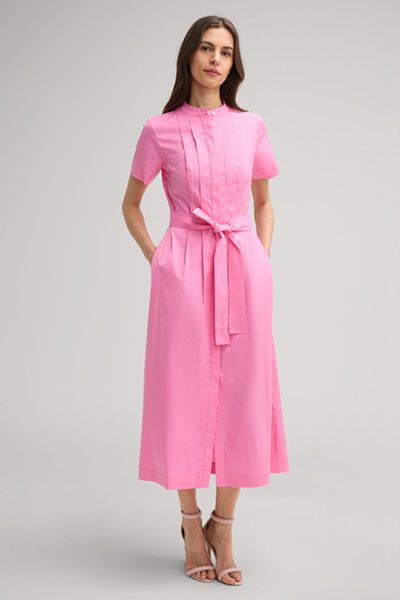 Modernes Midi-Hemdblusenkleid mit Plissee