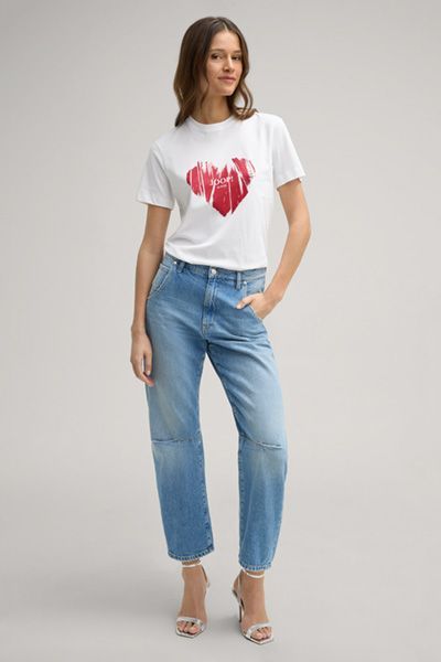 Klassisches Baumwoll-T-Shirt mit Herzprint