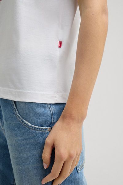 Klassisches Baumwoll-T-Shirt mit Herzprint